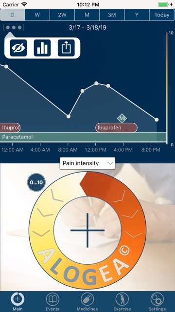 The Time Line with extended pop up Menu