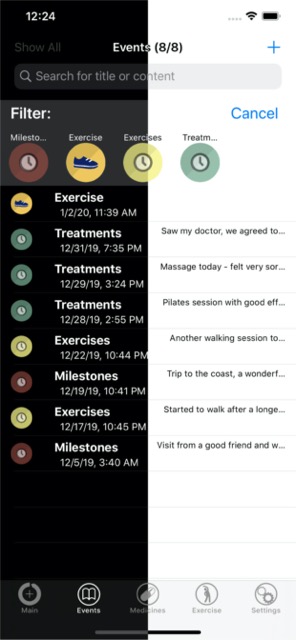 List of diary entries